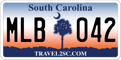 SC license plate MLB042