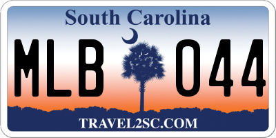 SC license plate MLB044