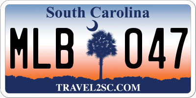 SC license plate MLB047