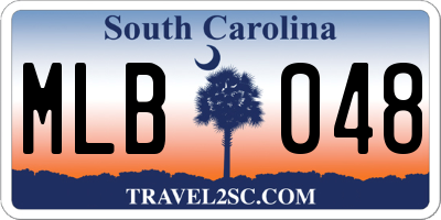 SC license plate MLB048