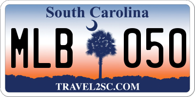 SC license plate MLB050