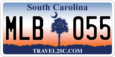 SC license plate MLB055