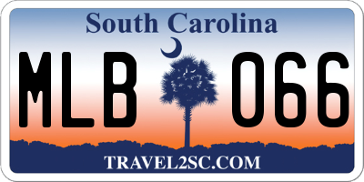 SC license plate MLB066