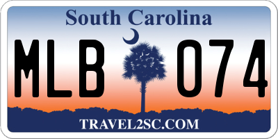 SC license plate MLB074