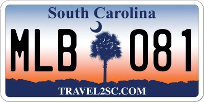 SC license plate MLB081