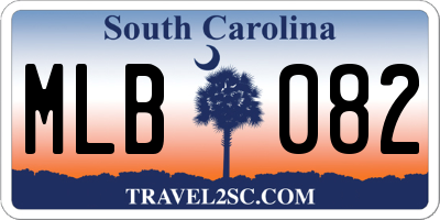 SC license plate MLB082