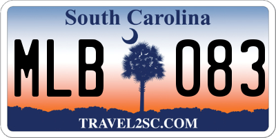 SC license plate MLB083