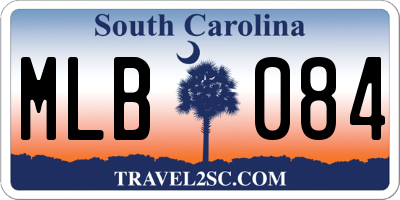 SC license plate MLB084