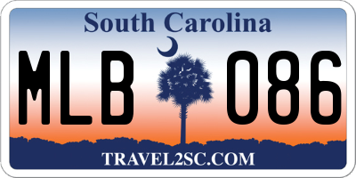 SC license plate MLB086