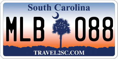 SC license plate MLB088