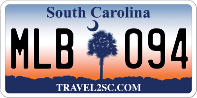 SC license plate MLB094