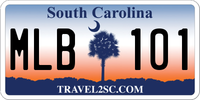 SC license plate MLB101