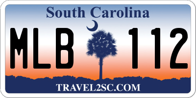 SC license plate MLB112
