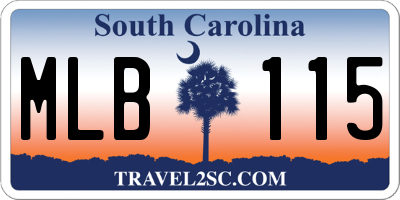 SC license plate MLB115