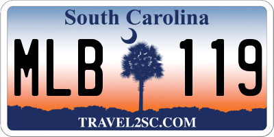 SC license plate MLB119