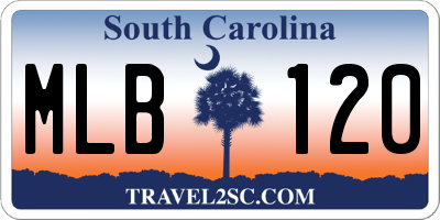 SC license plate MLB120