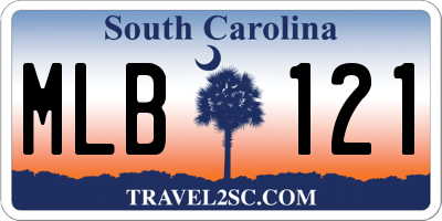 SC license plate MLB121