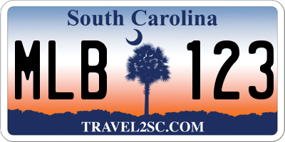SC license plate MLB123