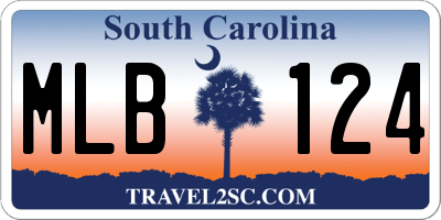 SC license plate MLB124