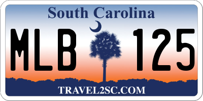SC license plate MLB125