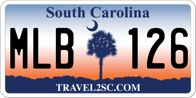 SC license plate MLB126