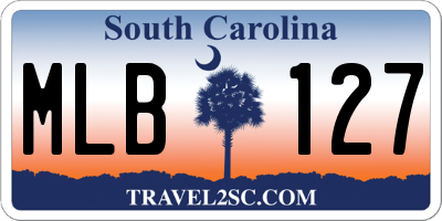 SC license plate MLB127