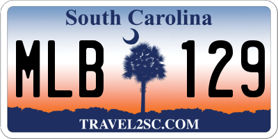 SC license plate MLB129
