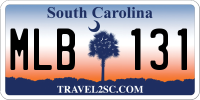 SC license plate MLB131