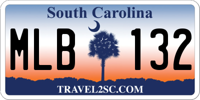 SC license plate MLB132