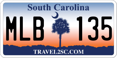 SC license plate MLB135