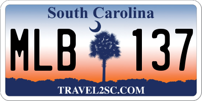 SC license plate MLB137