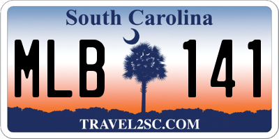 SC license plate MLB141