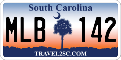 SC license plate MLB142