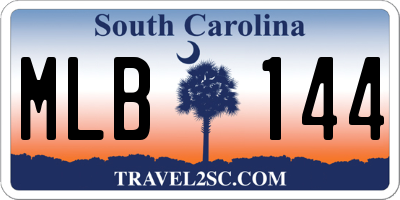 SC license plate MLB144