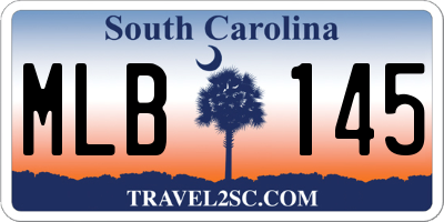 SC license plate MLB145