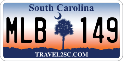 SC license plate MLB149