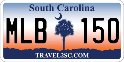 SC license plate MLB150