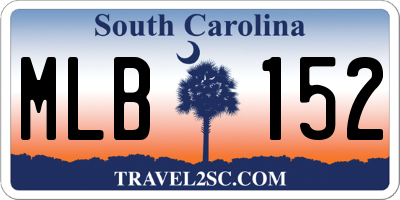 SC license plate MLB152
