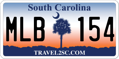 SC license plate MLB154