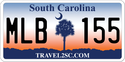 SC license plate MLB155