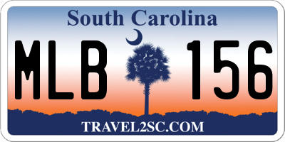 SC license plate MLB156
