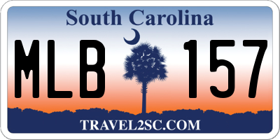 SC license plate MLB157