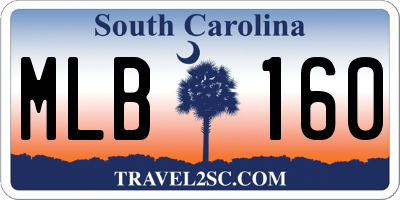 SC license plate MLB160