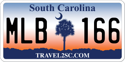 SC license plate MLB166