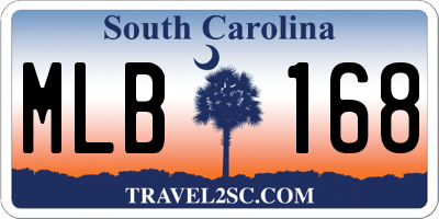SC license plate MLB168