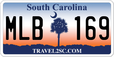 SC license plate MLB169