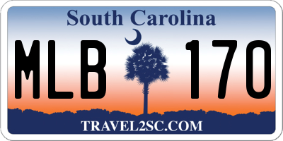 SC license plate MLB170