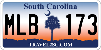 SC license plate MLB173