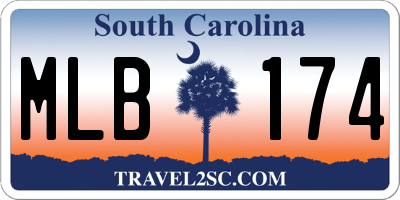 SC license plate MLB174