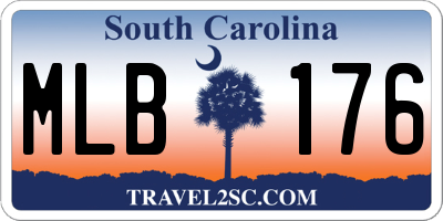 SC license plate MLB176